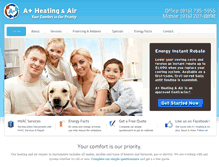 Tablet Screenshot of aplusheatingair.com